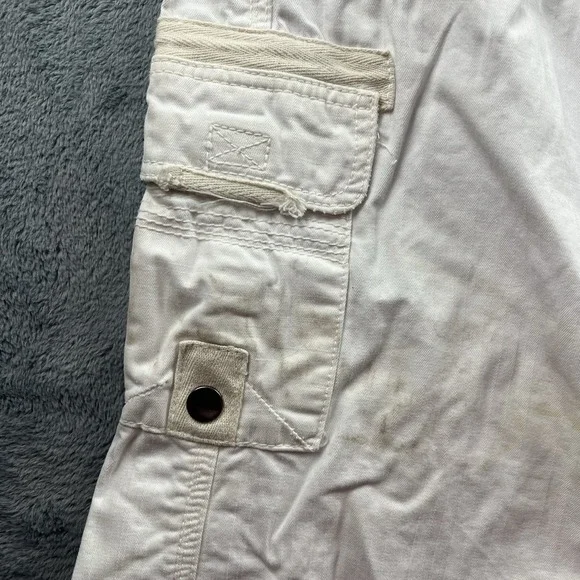 Vintage Attrak Cargo Pants Mens Size 38x30 Rip Stop White Paratrooper Baggy RARE